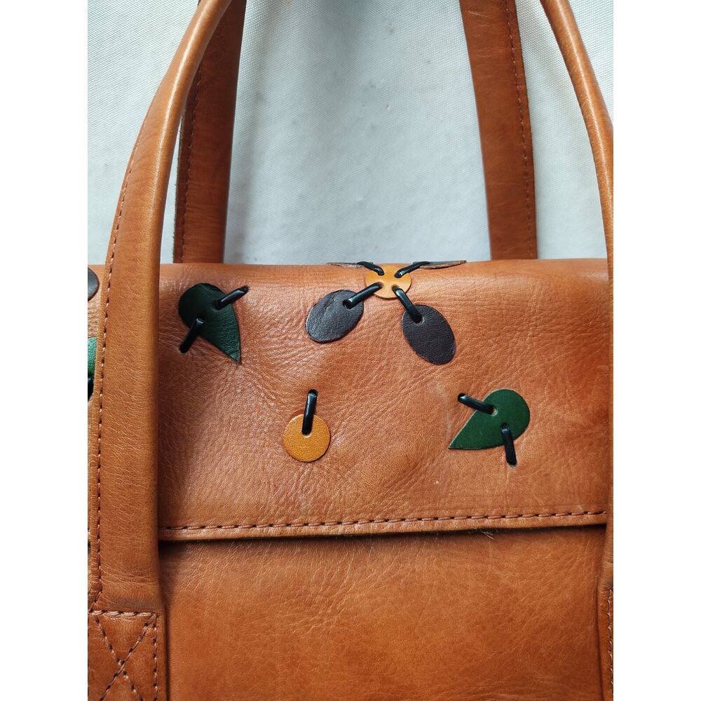 Patricia Nash New Tan Leather With Tag Double Handles Satchel Shoulder Bag - Picture 16 of 16